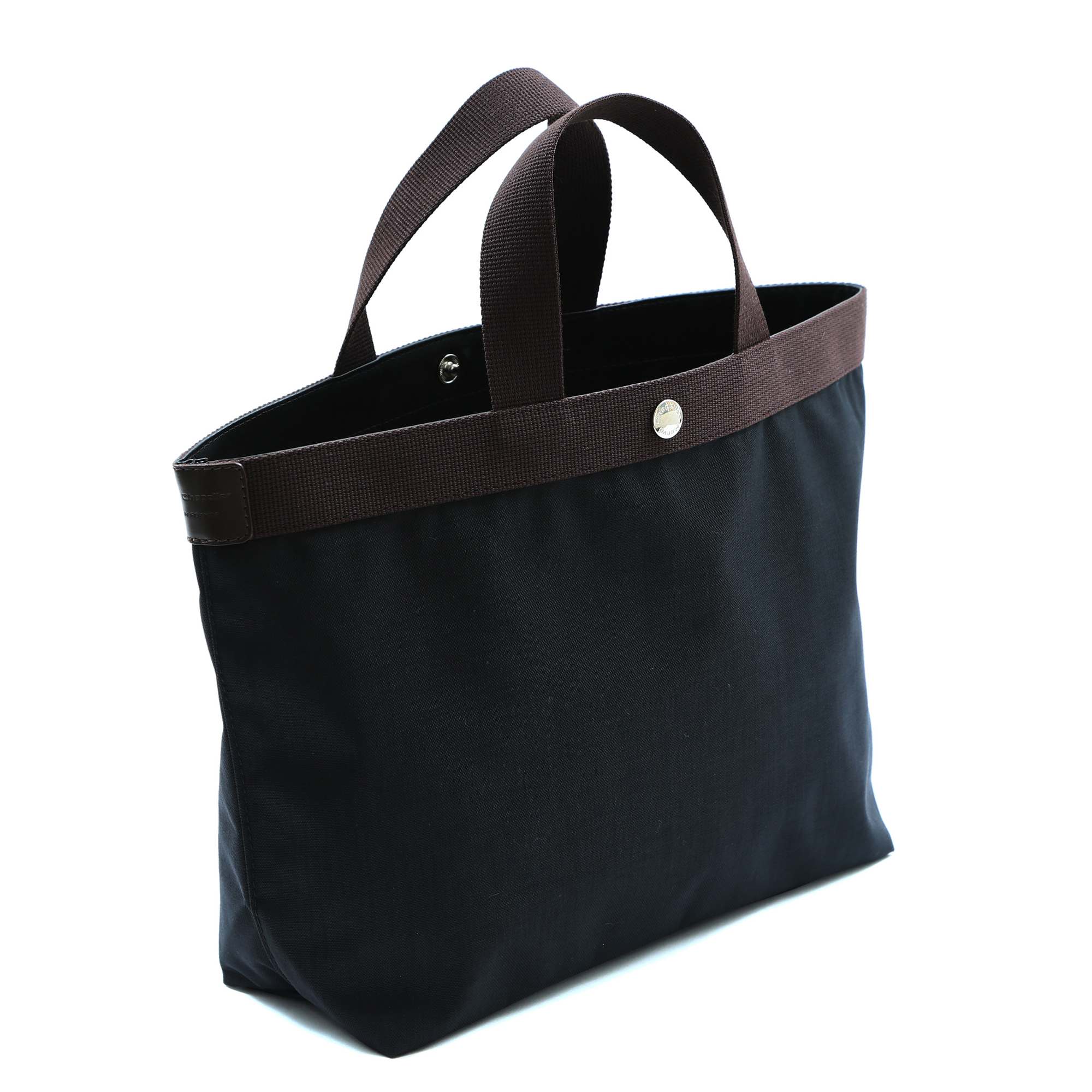 Herve Chapelier 704C スクエアトート ブラック×モカ Herve Chapelier